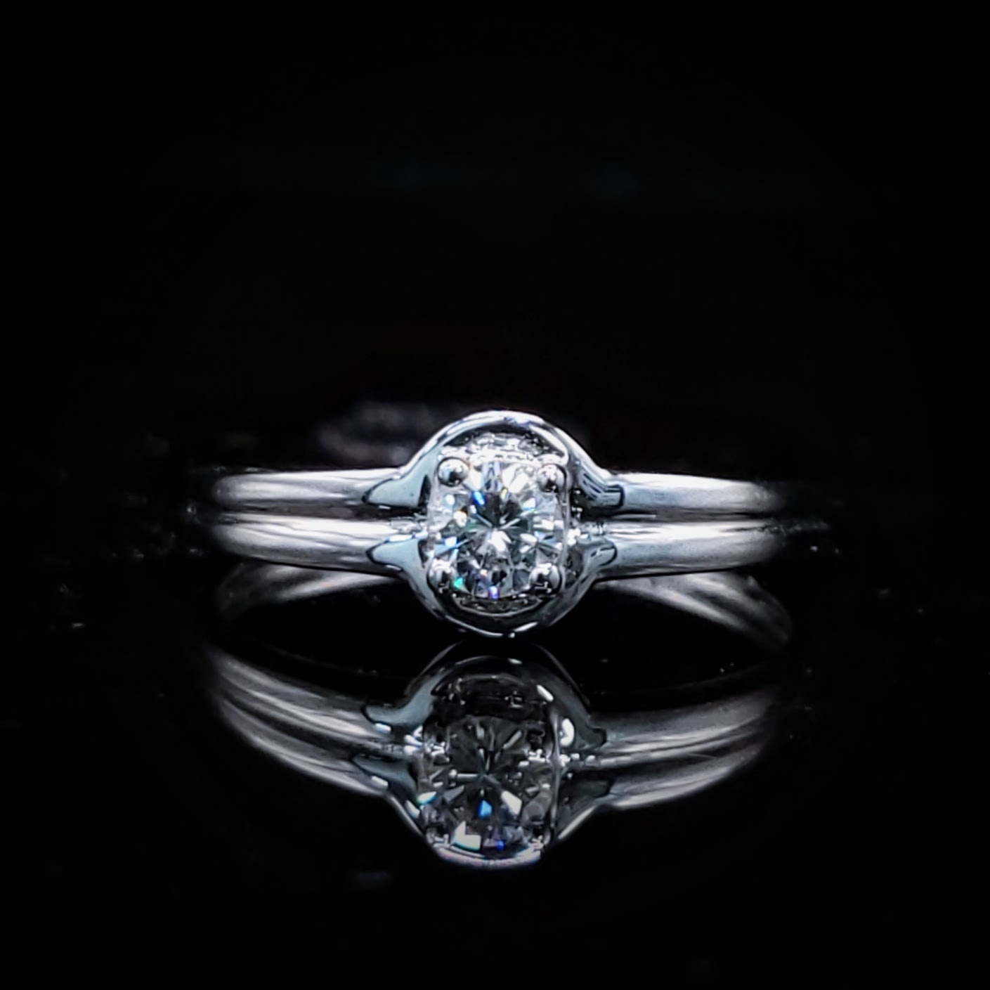 全新18K白金【單粒19份鑽石】戒指