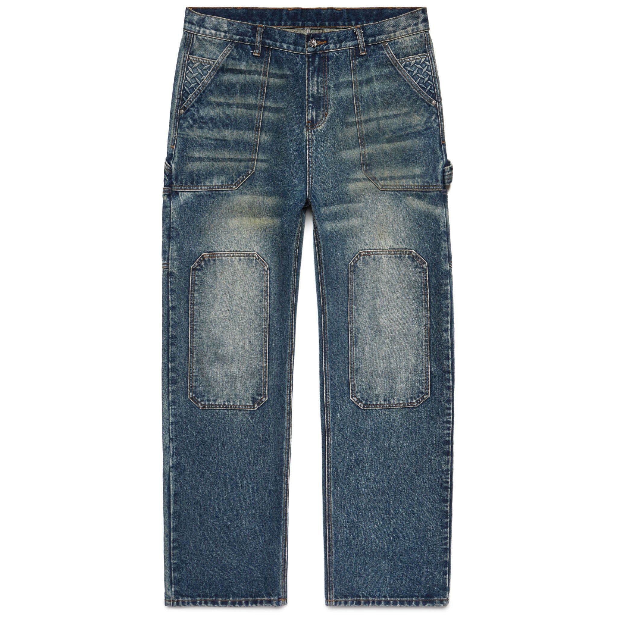 MENACE｜Steel Embossed Carpenter Pants (Stonewashed Denim)