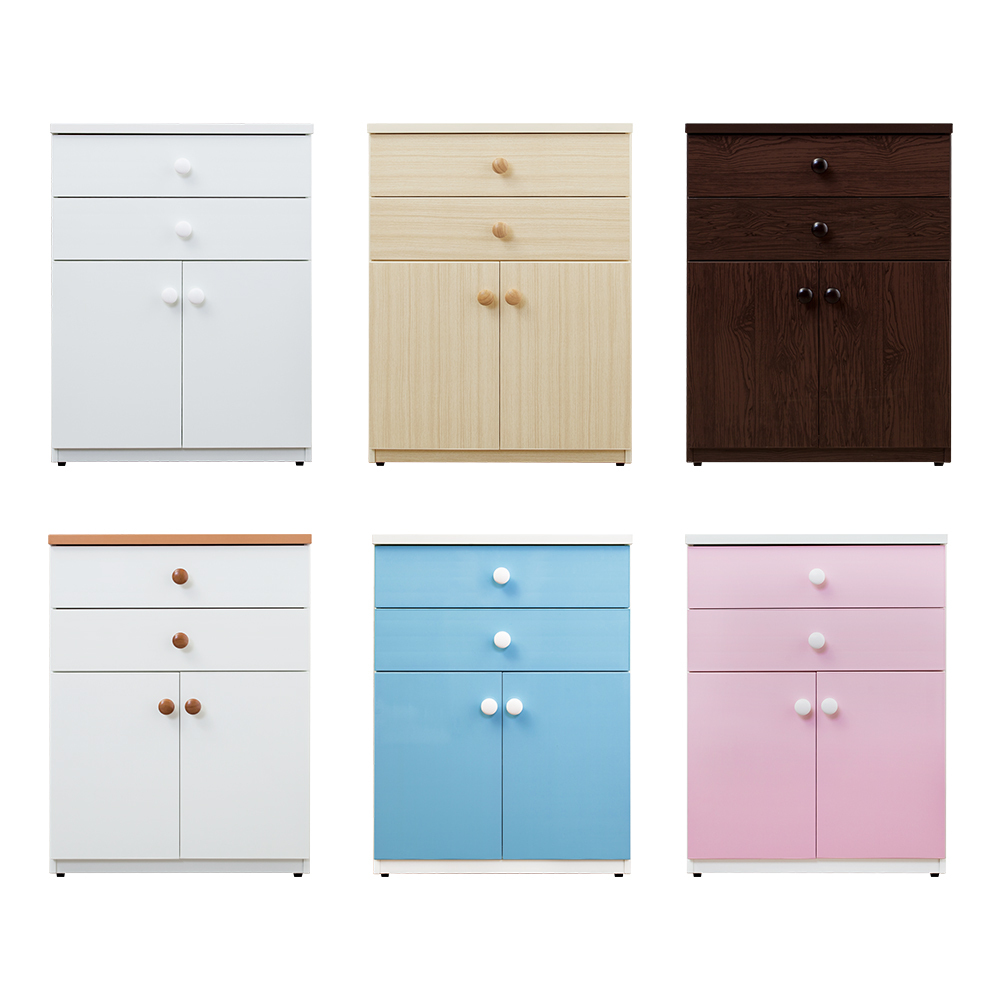 南亞塑鋼-防水2.1尺二抽二門塑鋼收納櫃/窗邊置物櫃