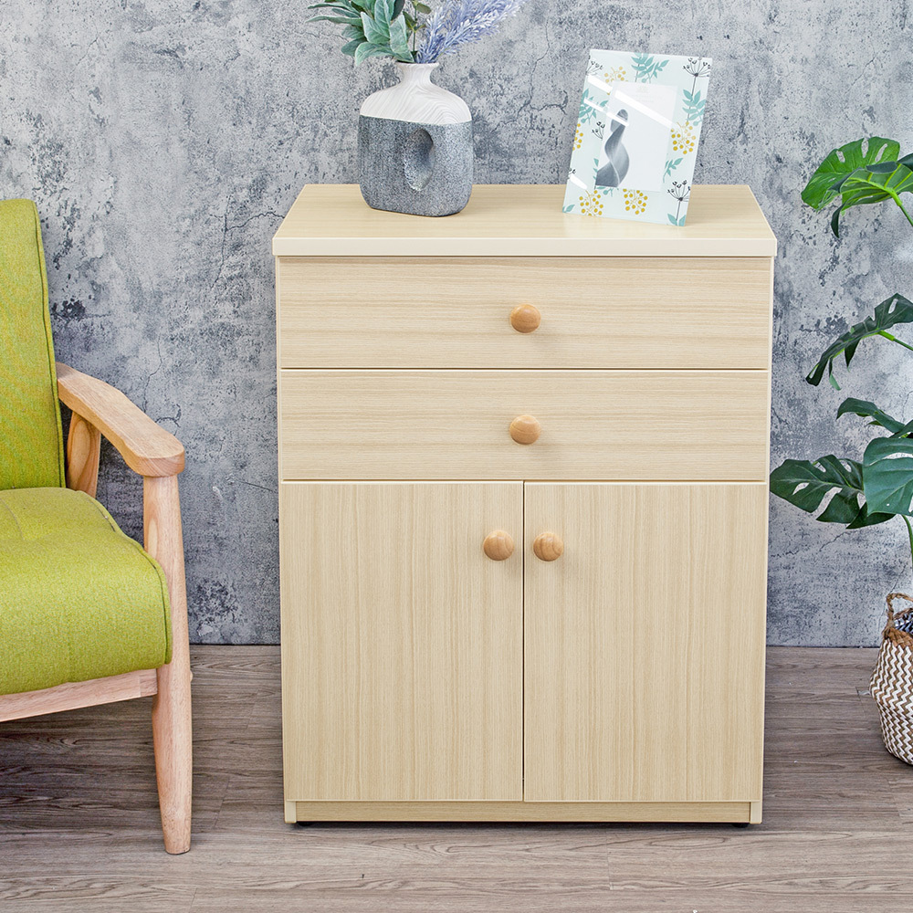 南亞塑鋼-防水2.1尺二抽二門塑鋼收納櫃/窗邊置物櫃