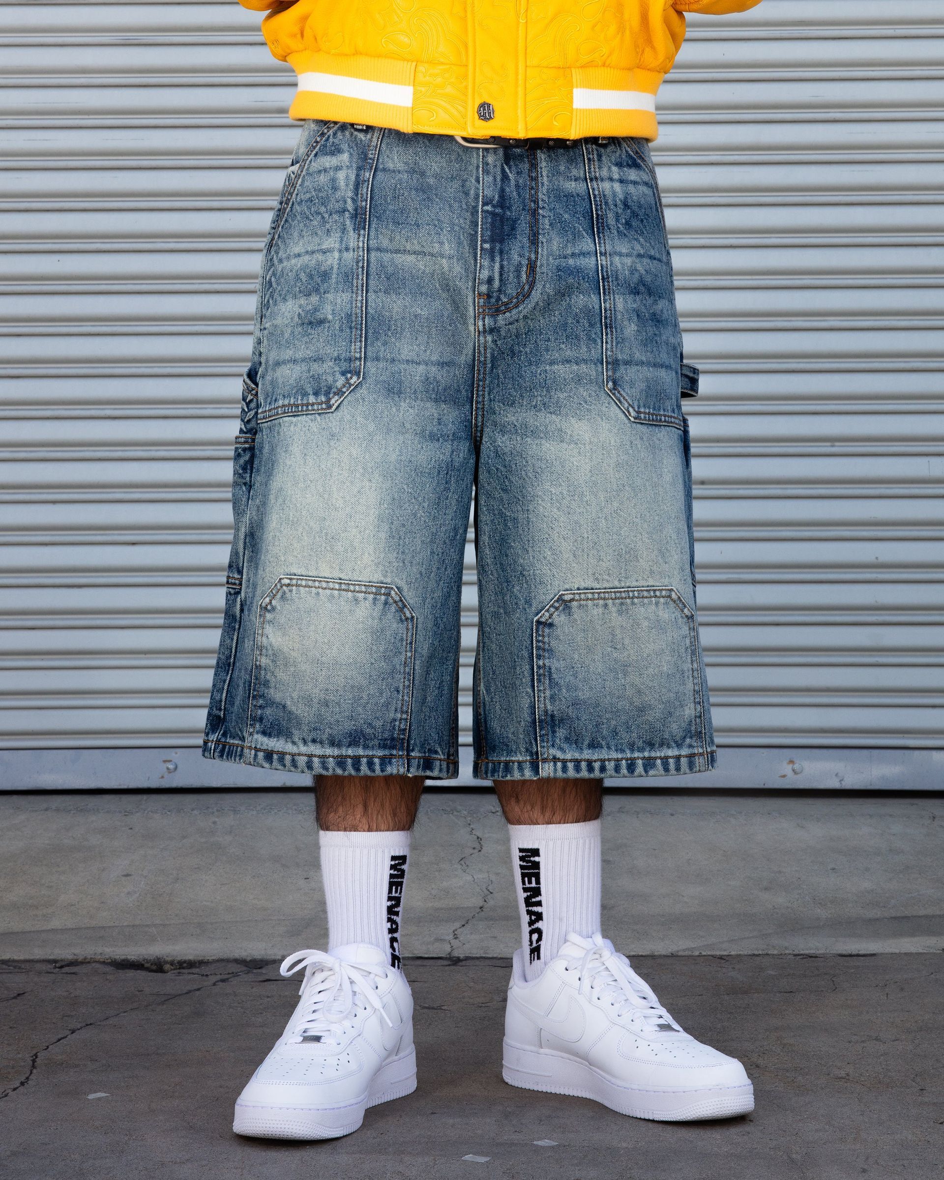 MENACE｜Carpenter Shorts (Stonewashed Denim)