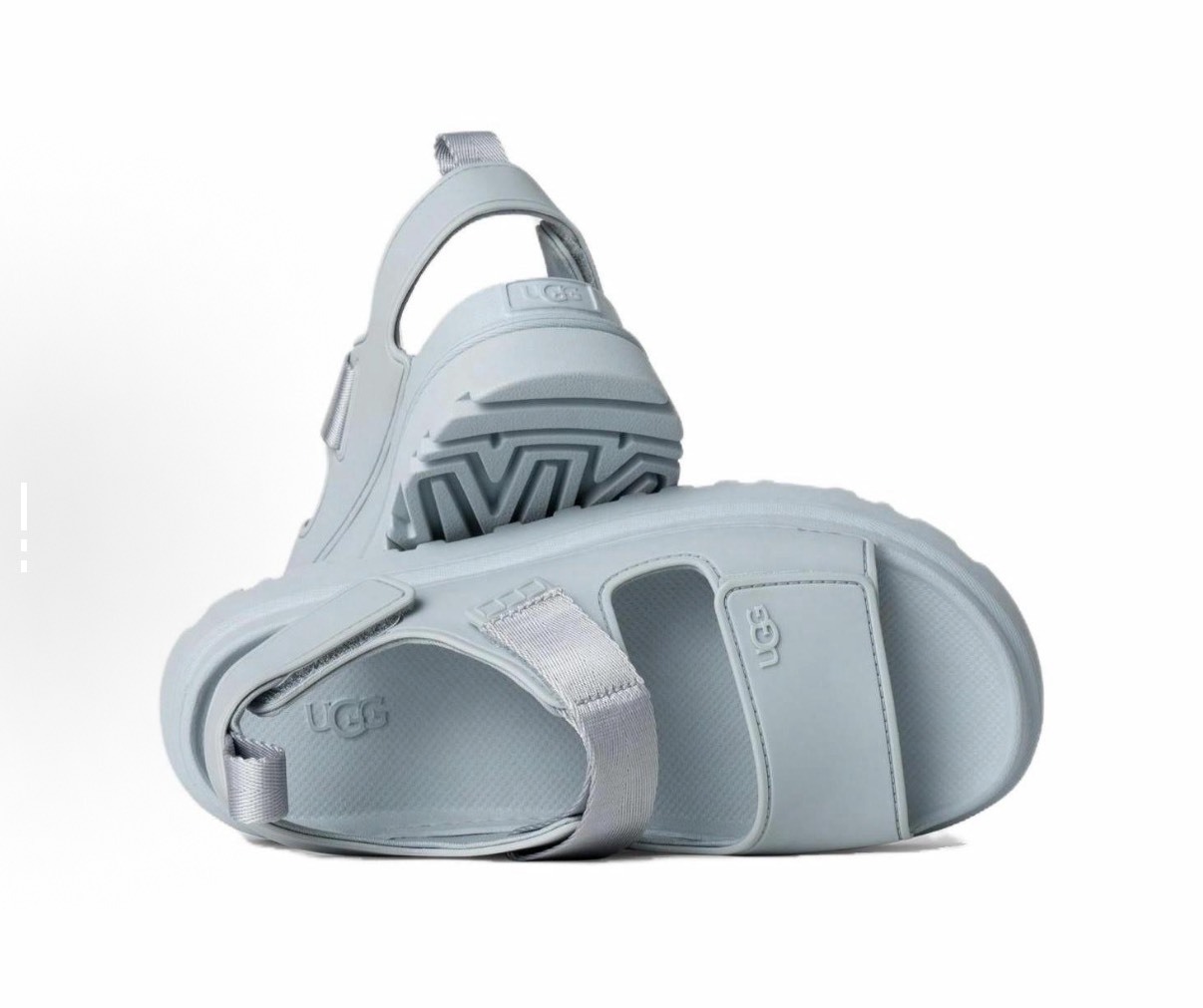 UGG 藍色 一字帶厚底沙灘涼鞋 男女同款 情侶鞋 百搭拖鞋 戶外休閒鞋 通勤鞋 防滑軟底 增高鞋 懶人鞋 輕量好走