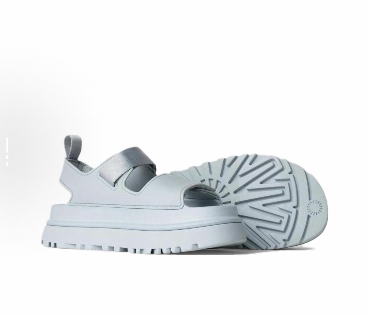 UGG 藍色 一字帶厚底沙灘涼鞋 男女同款 情侶鞋 百搭拖鞋 戶外休閒鞋 通勤鞋 防滑軟底 增高鞋 懶人鞋 輕量好走