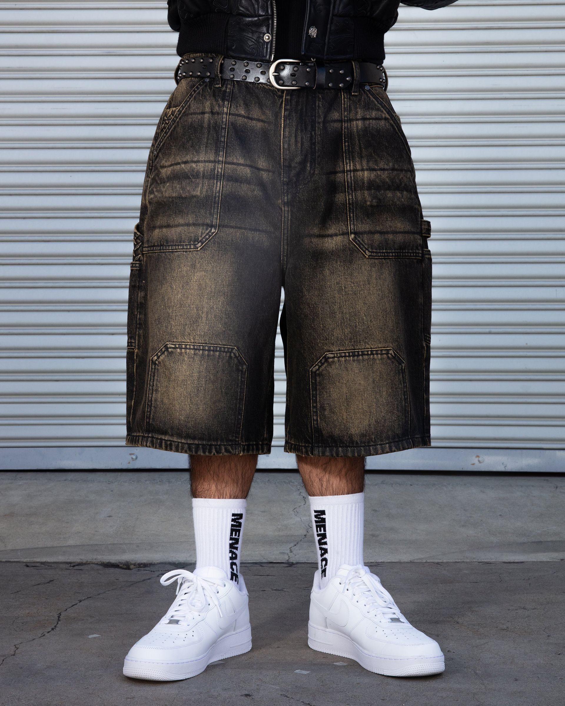 MENACE｜Carpenter Shorts (Rusted Black Denim)