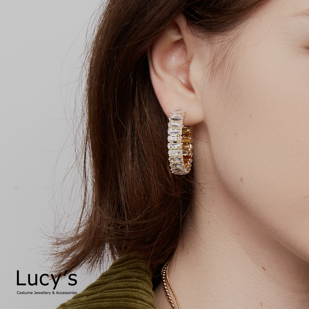 光影 圈型耳環 (二色) (122182/122183)