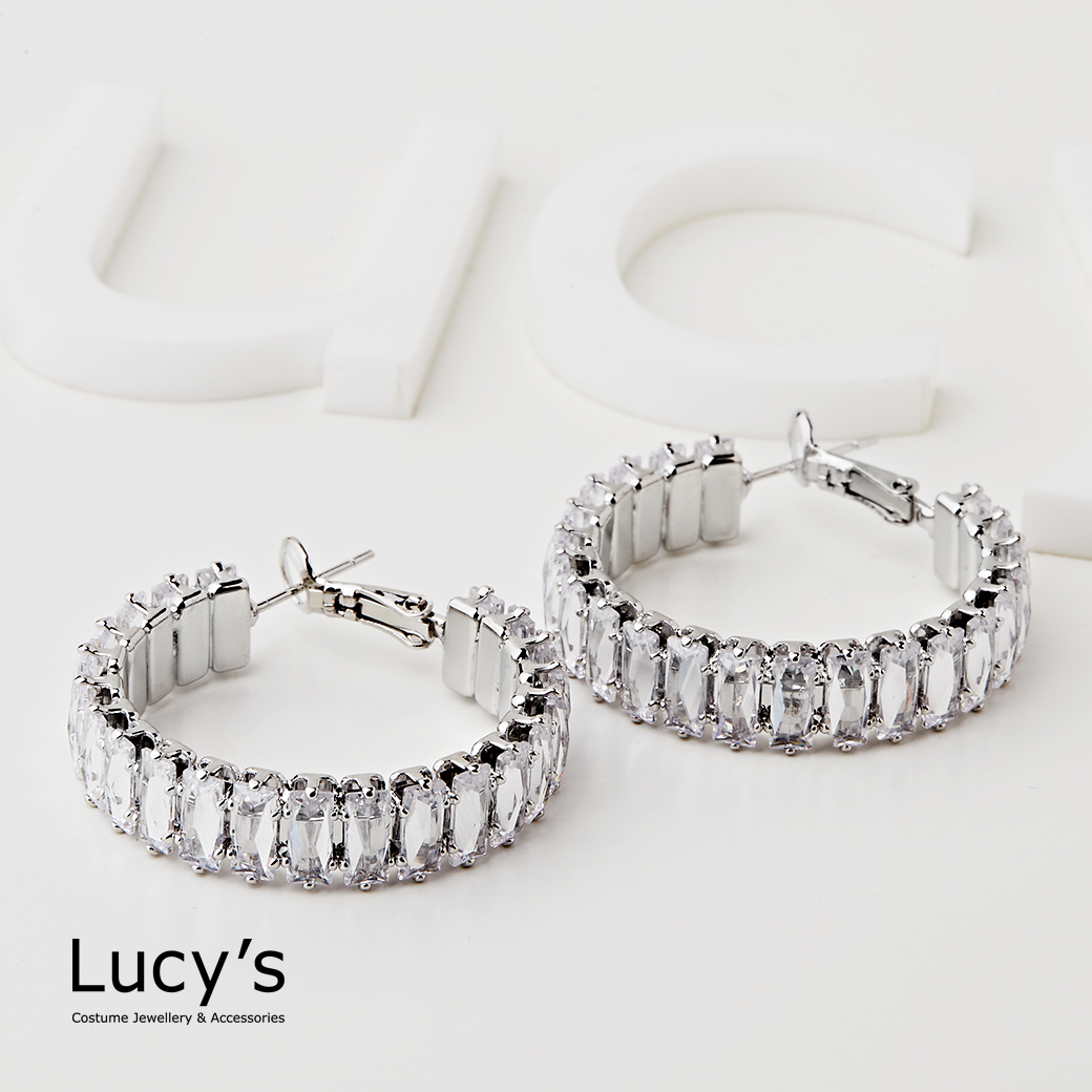 光影 圈型耳環 (二色) (122182/122183)