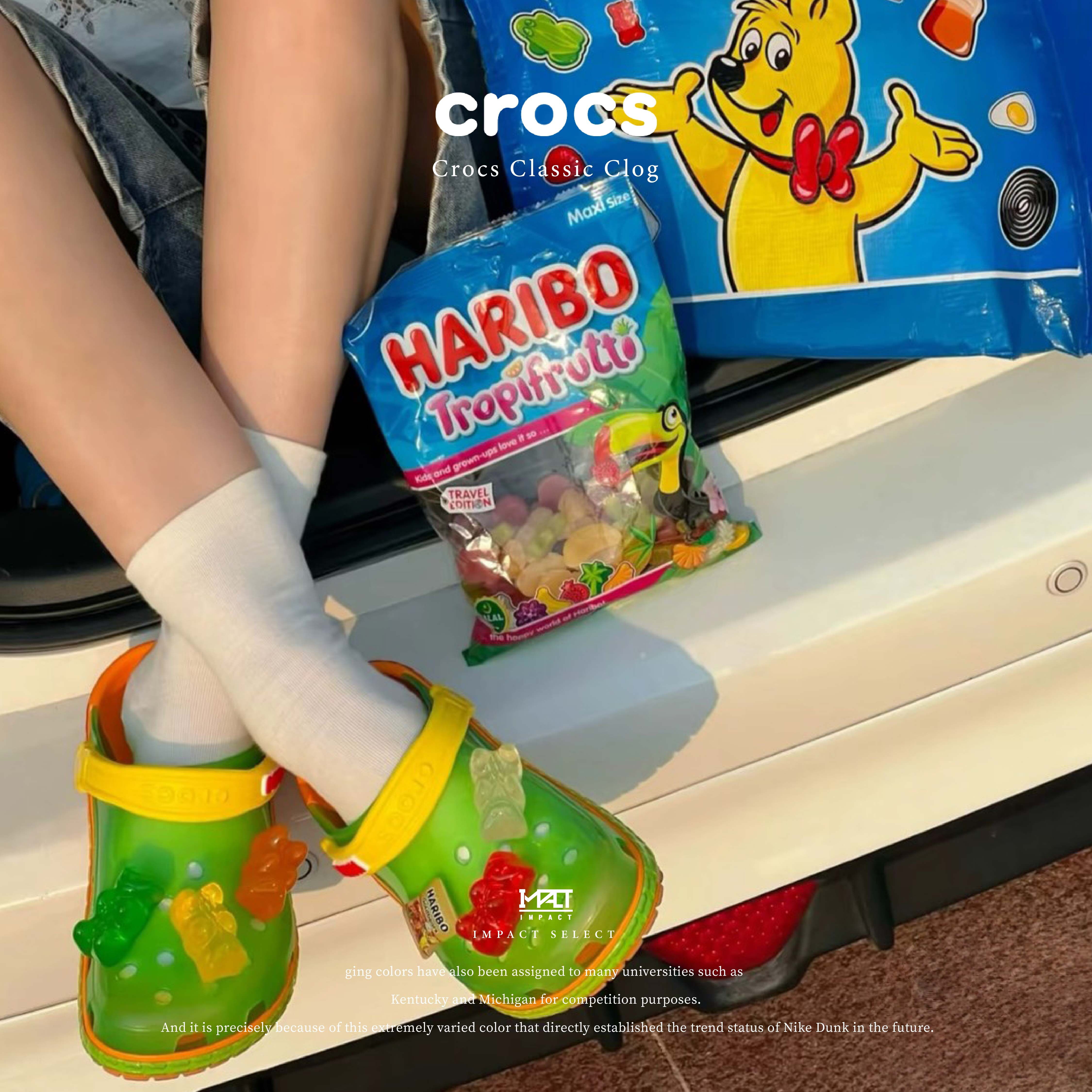 Haribo x Crocs Classic clog 小熊軟糖 聯名款 半透明 洞洞鞋 男女同款 210896-90H