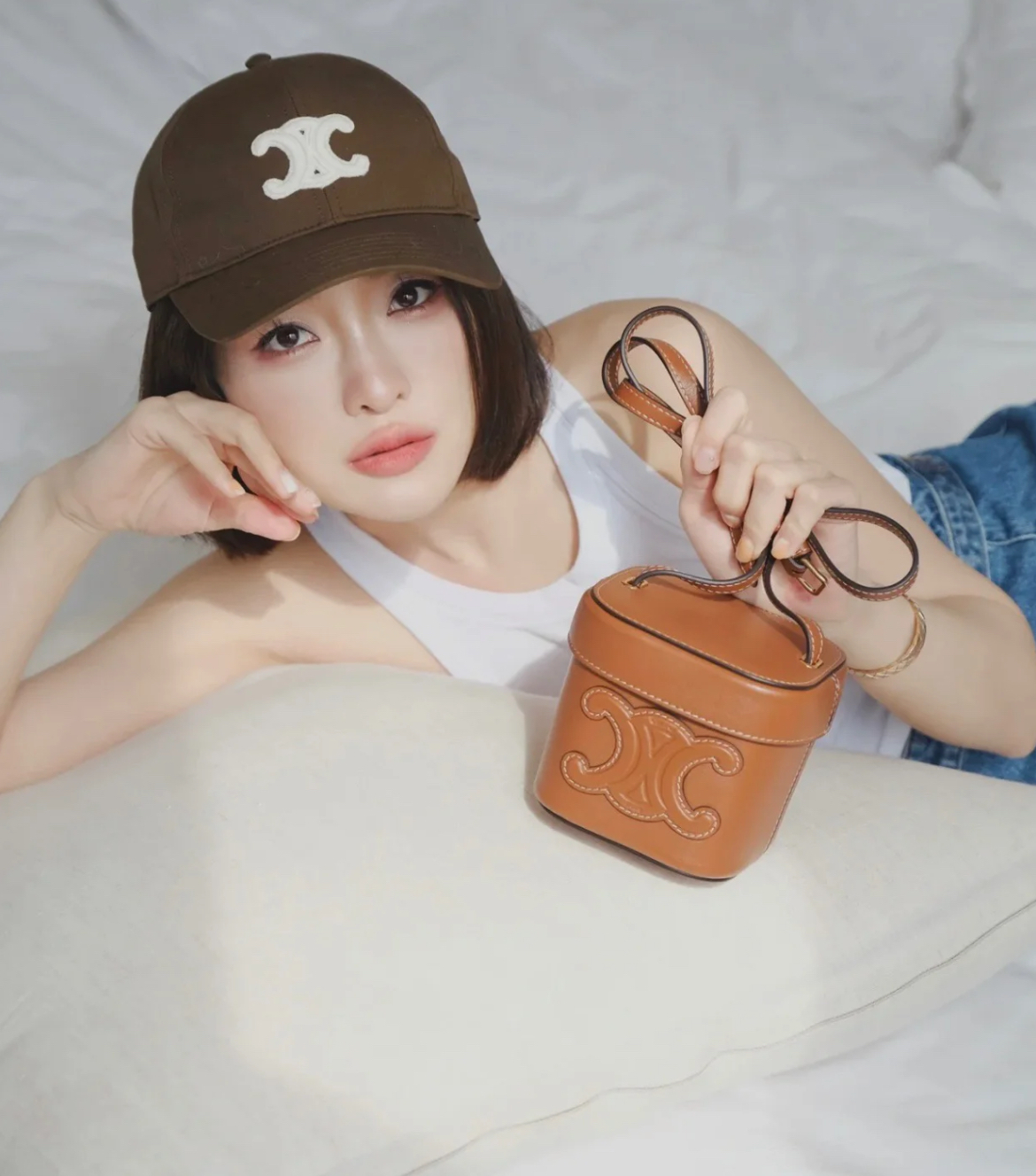Celine bag small Box Cuir Triomphe crossbody bag Tan