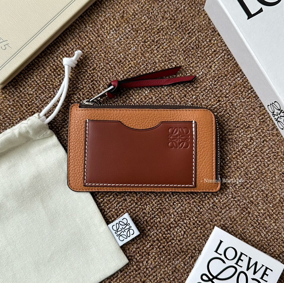 LOEWE COIN CARDHOLDER IN SOFT GRAINED CALFSKIN / Toffee/Tan
