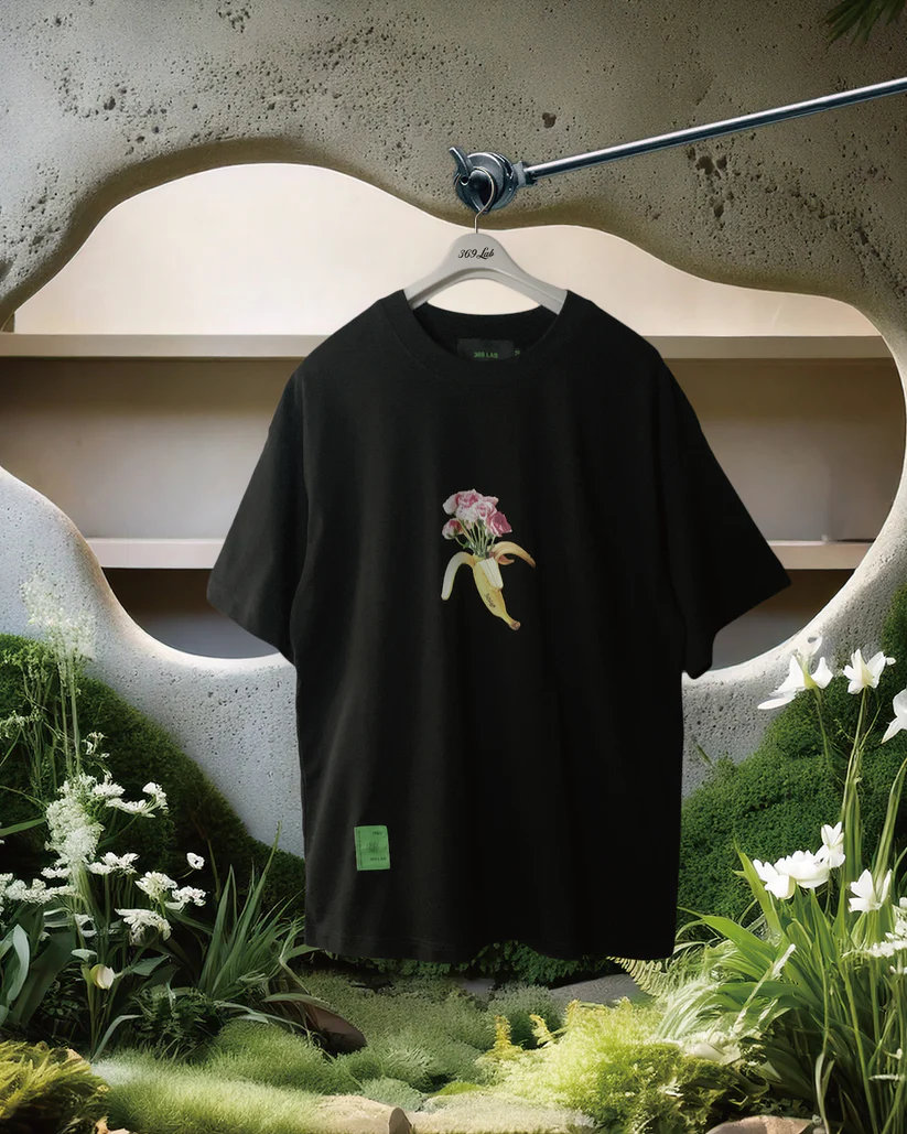 369Lab BANANA FLOWER TEE - Black