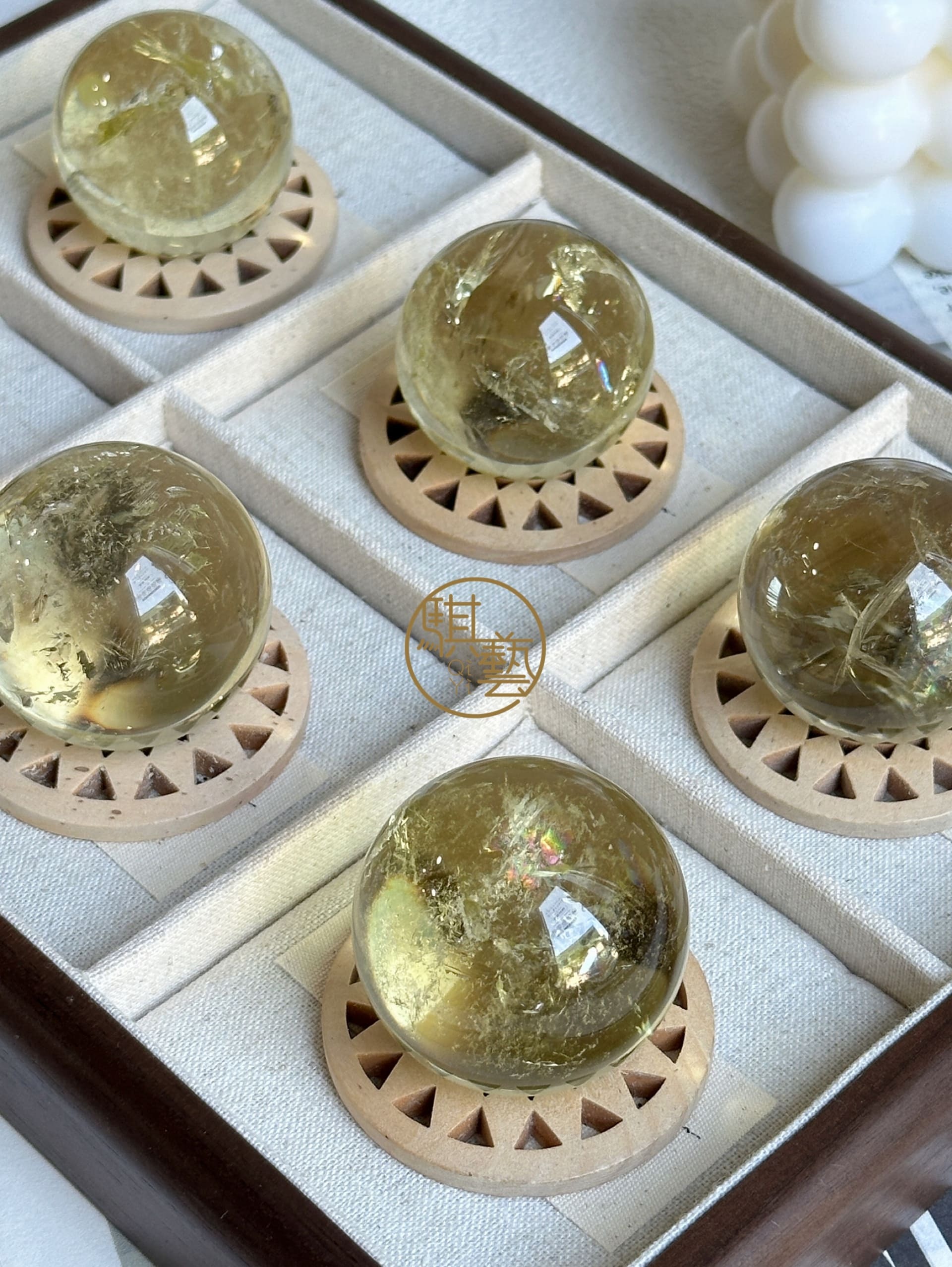 檸檬黃阿賽水晶球｜高頻轉動能場・穩定心神專注力