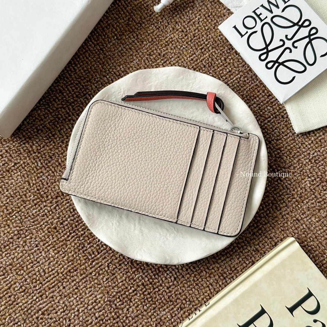 LOEWE COIN CARDHOLDER IN SOFT GRAINED CALFSKIN / Light Oat/Honey