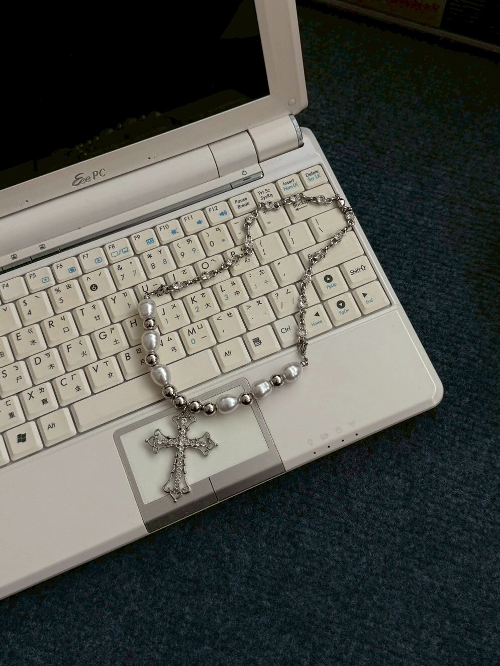 目光焦點♱ 重工十字珍珠項鍊