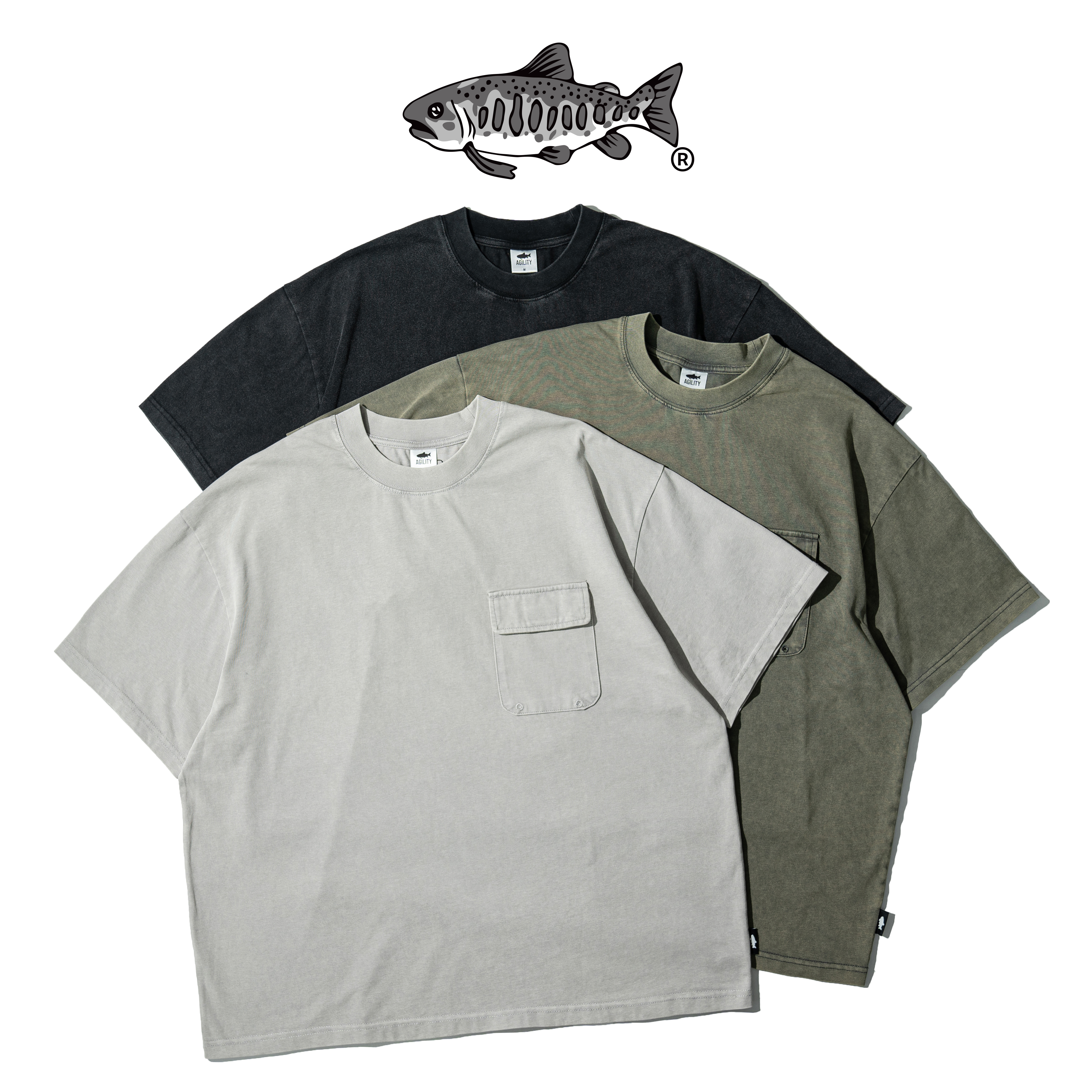 AGILITY Washed Pocket Tee 水洗 袋蓋 口袋短Tee [25-WS5]
