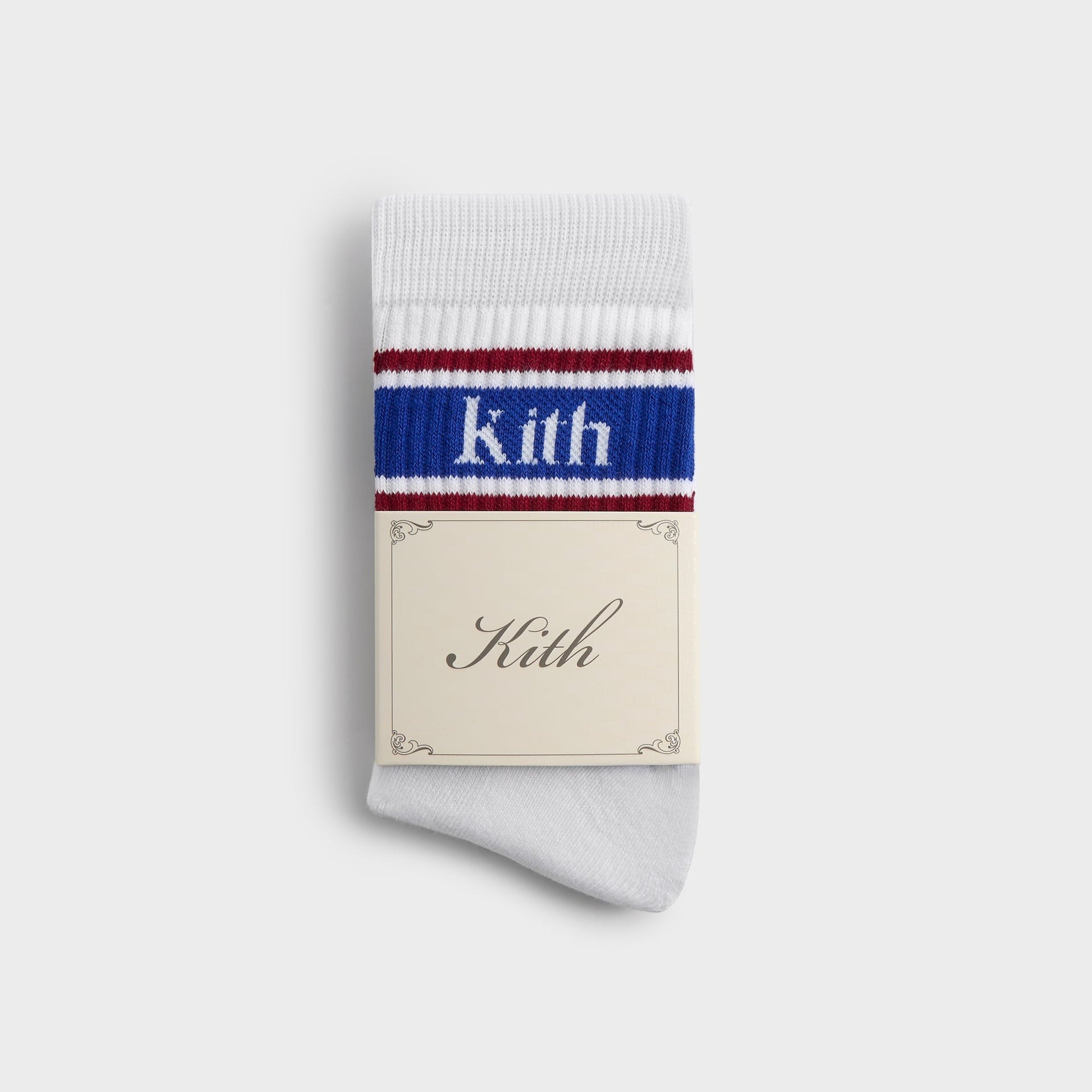 2025SS Kith 3-Pack Variegated Striped Mid Crew Socks 三色一包 LOGO 條紋 襪子 中筒 長襪 現貨 KHM220133