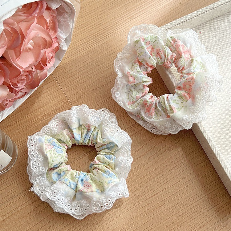 [3 FOR RM10] Double Lace Forest Floral Scrunchies