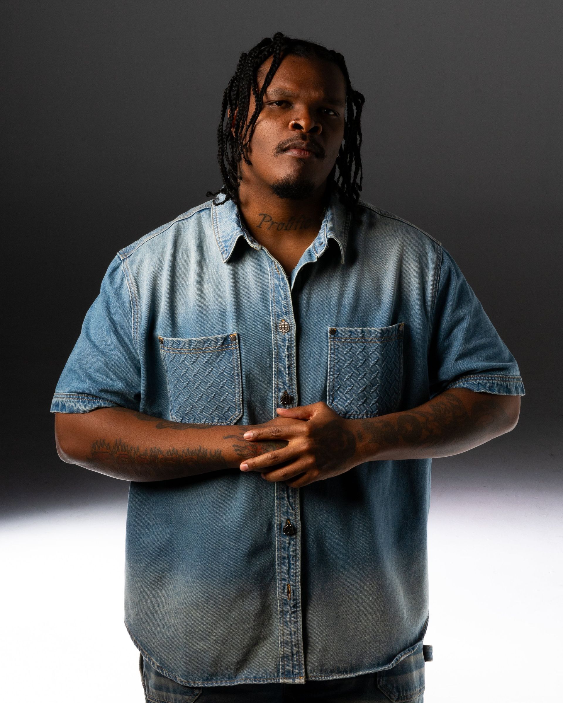 MENACE｜Denim Work Shirt (Blue Denim)