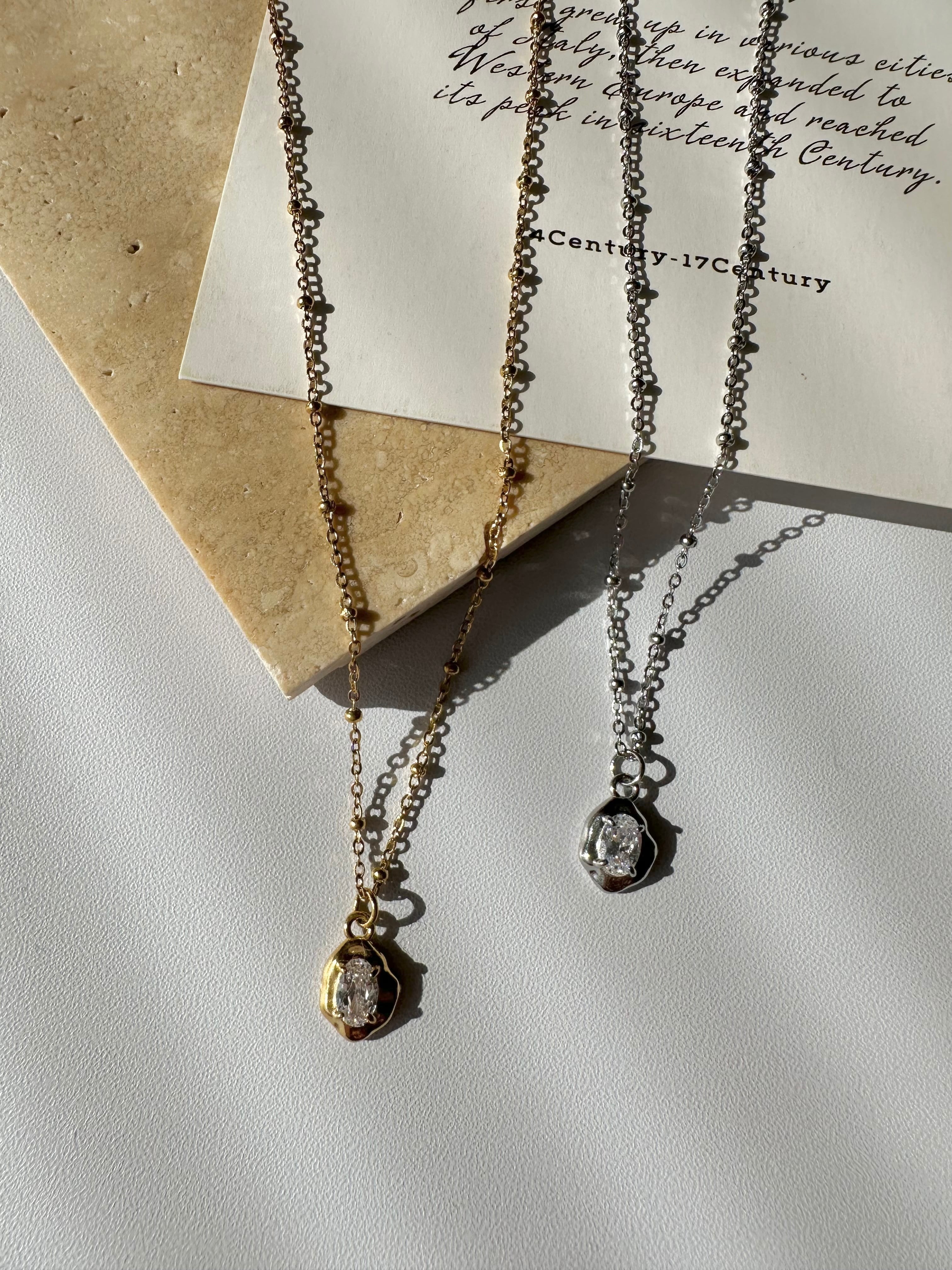 SS stone pendant necklace