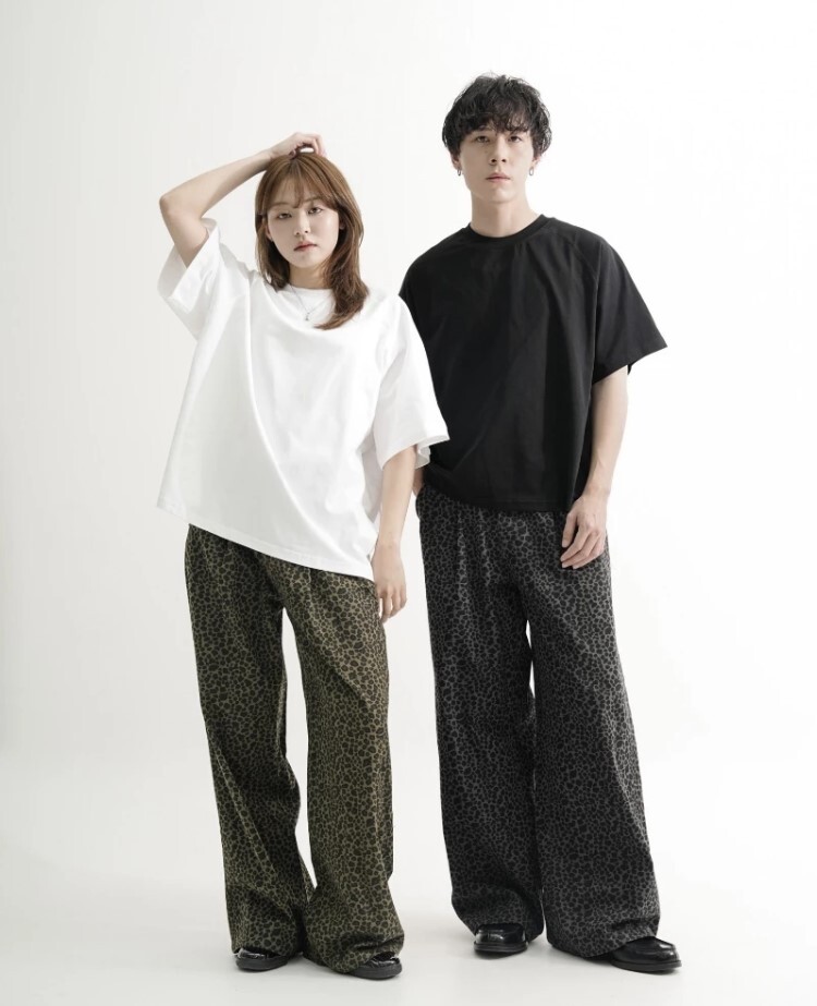 ☆ETW☆【EASY TO WEAR】QUEST QUEST MUILLY 豹紋寬版直筒褲 豹紋 直筒 寬鬆 藍 綠