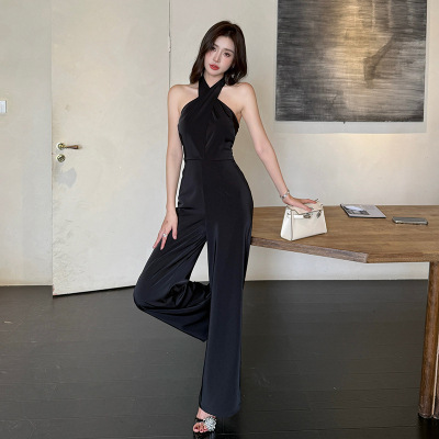 扭轉繞脖 高腰連身褲