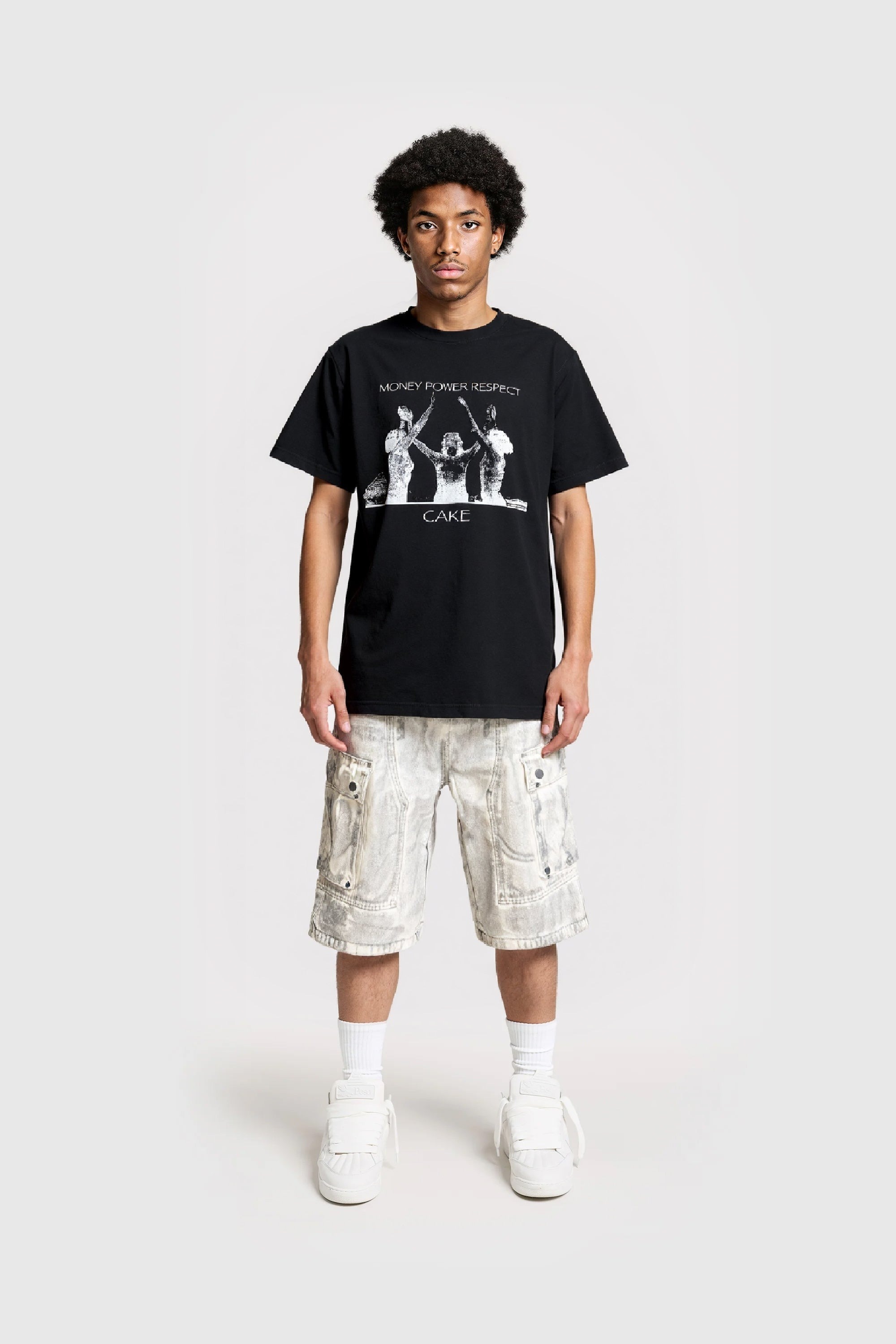 CAKE｜SS25 - Painted Cargo Shorts (White)