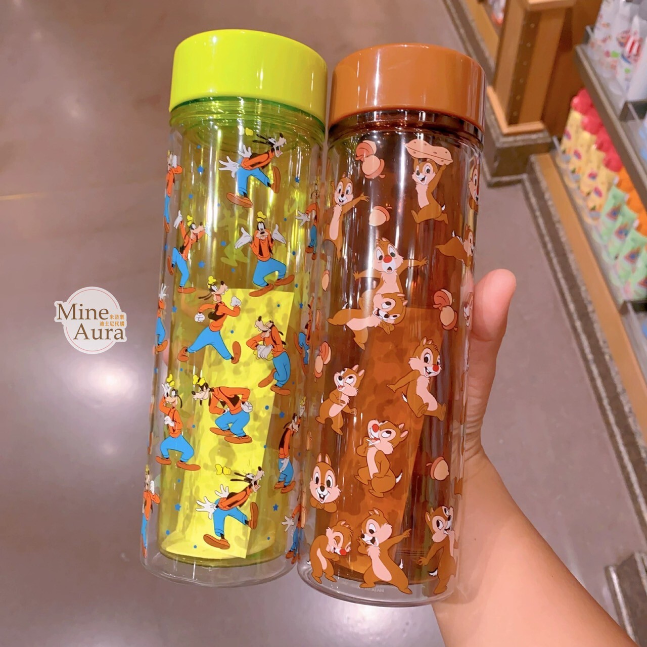 高飛狗 Goofy 滿版圖案 綠色蓋子 隨身 水壺 -上海迪士尼樂園