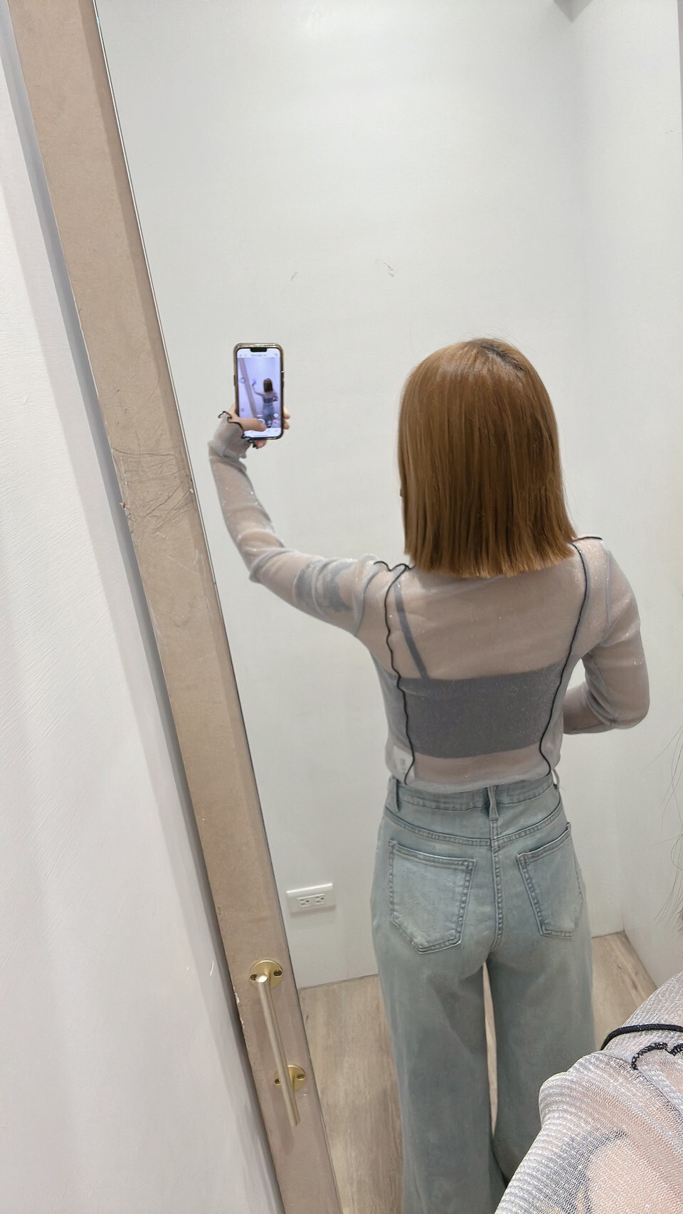 撞色滾邊閃亮打底衣