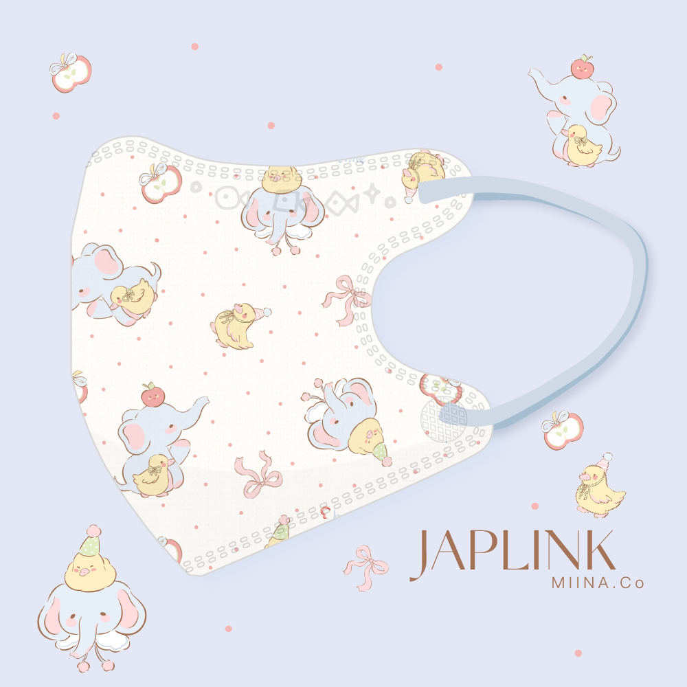 JAPLINK【 VXS 0~3歲 】3D 立體幼童口罩 / 小飛象