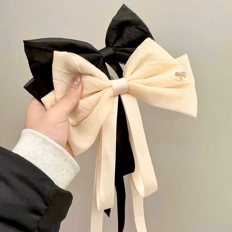 French Vintage Velvet Ribbon Bow with Tassels