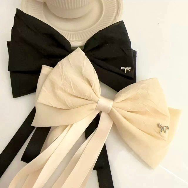 French Vintage Velvet Ribbon Bow with Tassels