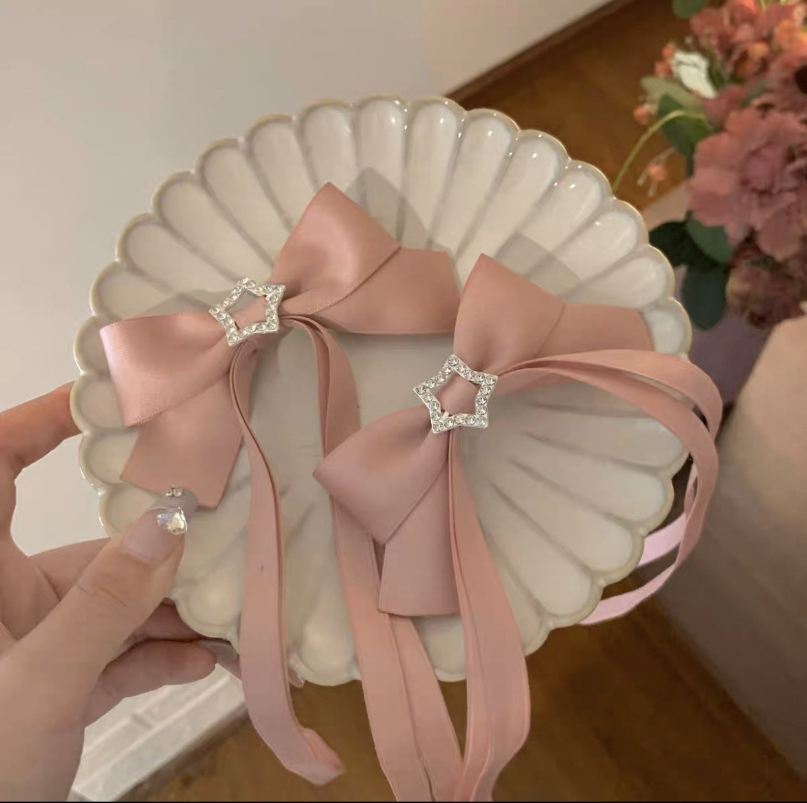 [2 PAIRS FOR RM10] Star Ribbon Bow Hair Clips