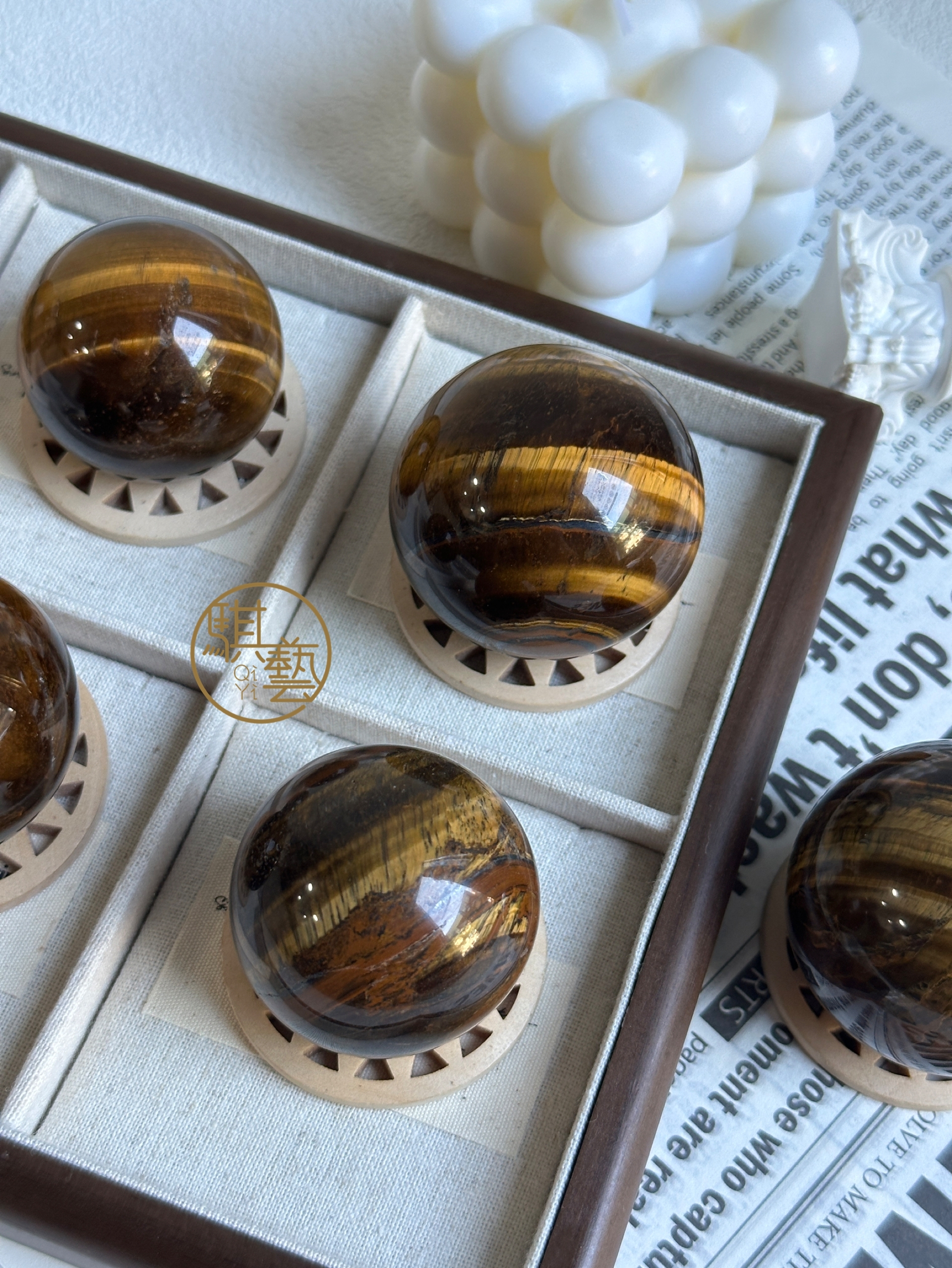 黃虎眼石球｜聚焦目標與招財護身增強自信的智慧能量球