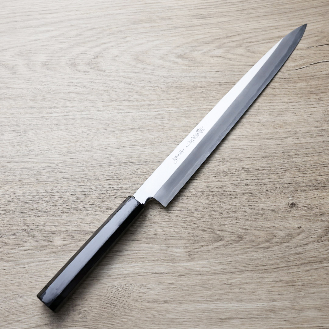 堺孝行 白虎 正夫柳刃 300mm 白紙1號鋼/付黑石目鞘