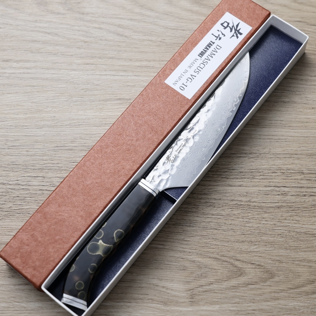 堺孝行 牛排小刀 80mm VG10鋼 33層鎚目大馬士革