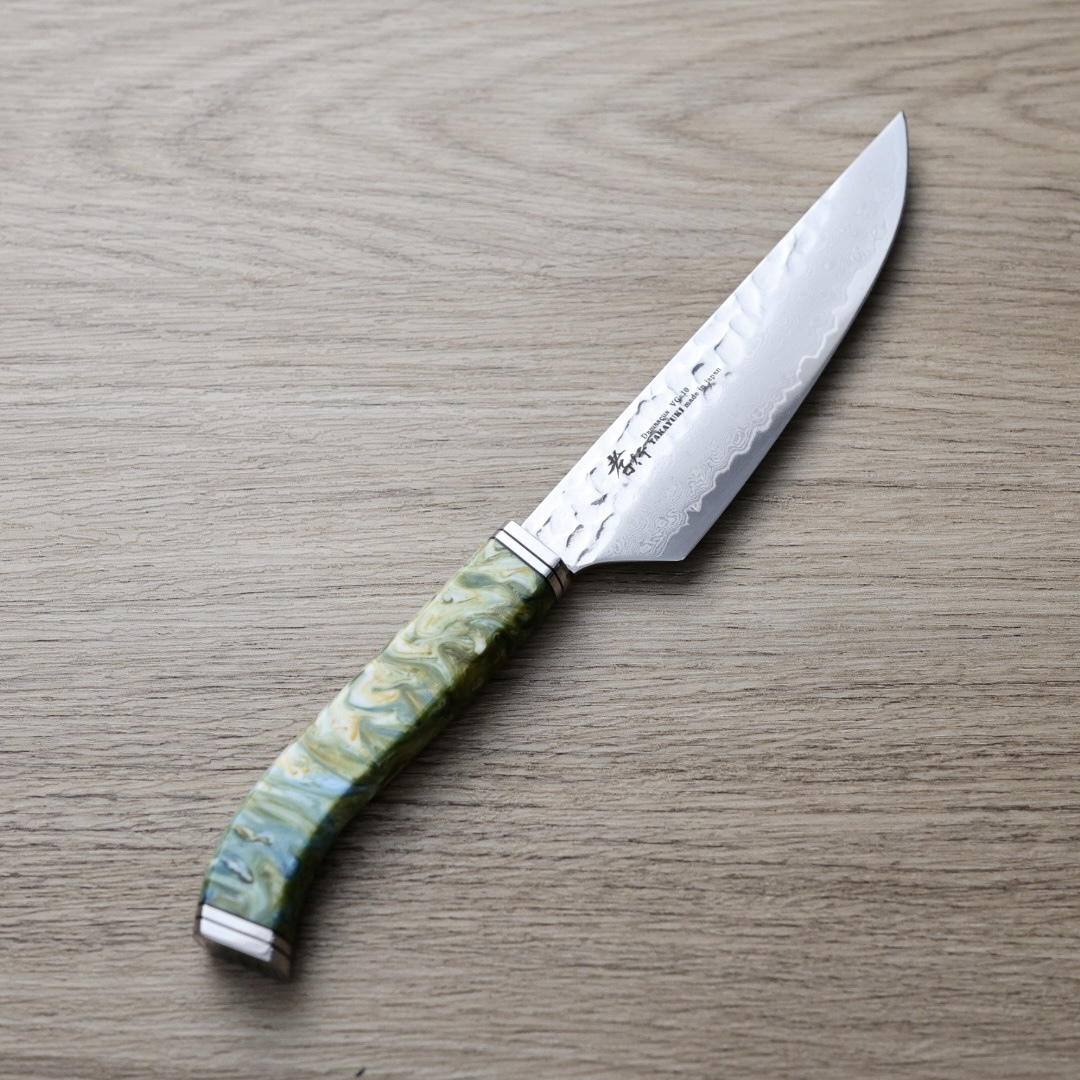 堺孝行 牛排小刀 80mm VG10鋼 33層鎚目大馬士革