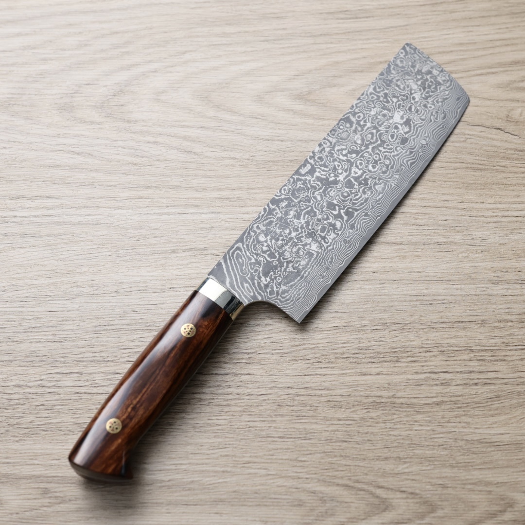 佐治武士 菜切 170mm R2粉末HSS鋼 大馬士革 沙漠鐵木柄