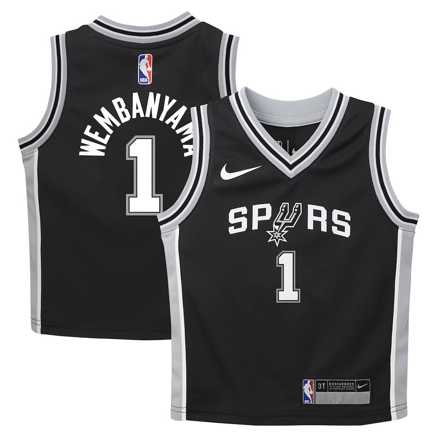 NBA球衣 Victor Wembanyama 聖安東尼奧馬刺黑 童裝 Nike Replica 全新 小童 幼童 非青年版