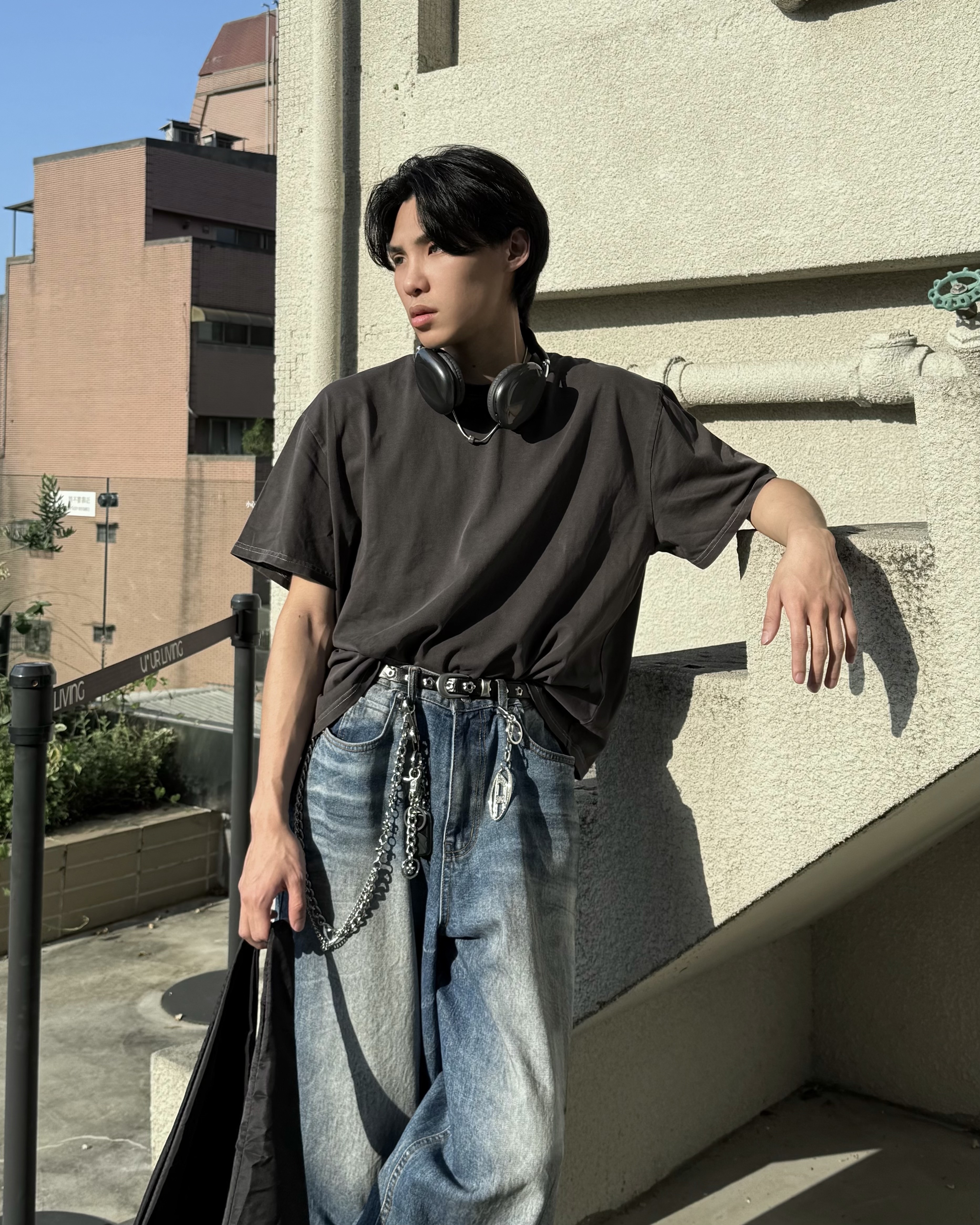 𝐇·𝐓·𝐒 韓國 BOXY 2.0 水洗設計 復古 刷舊 素面 百搭 圓領 短袖 上衣