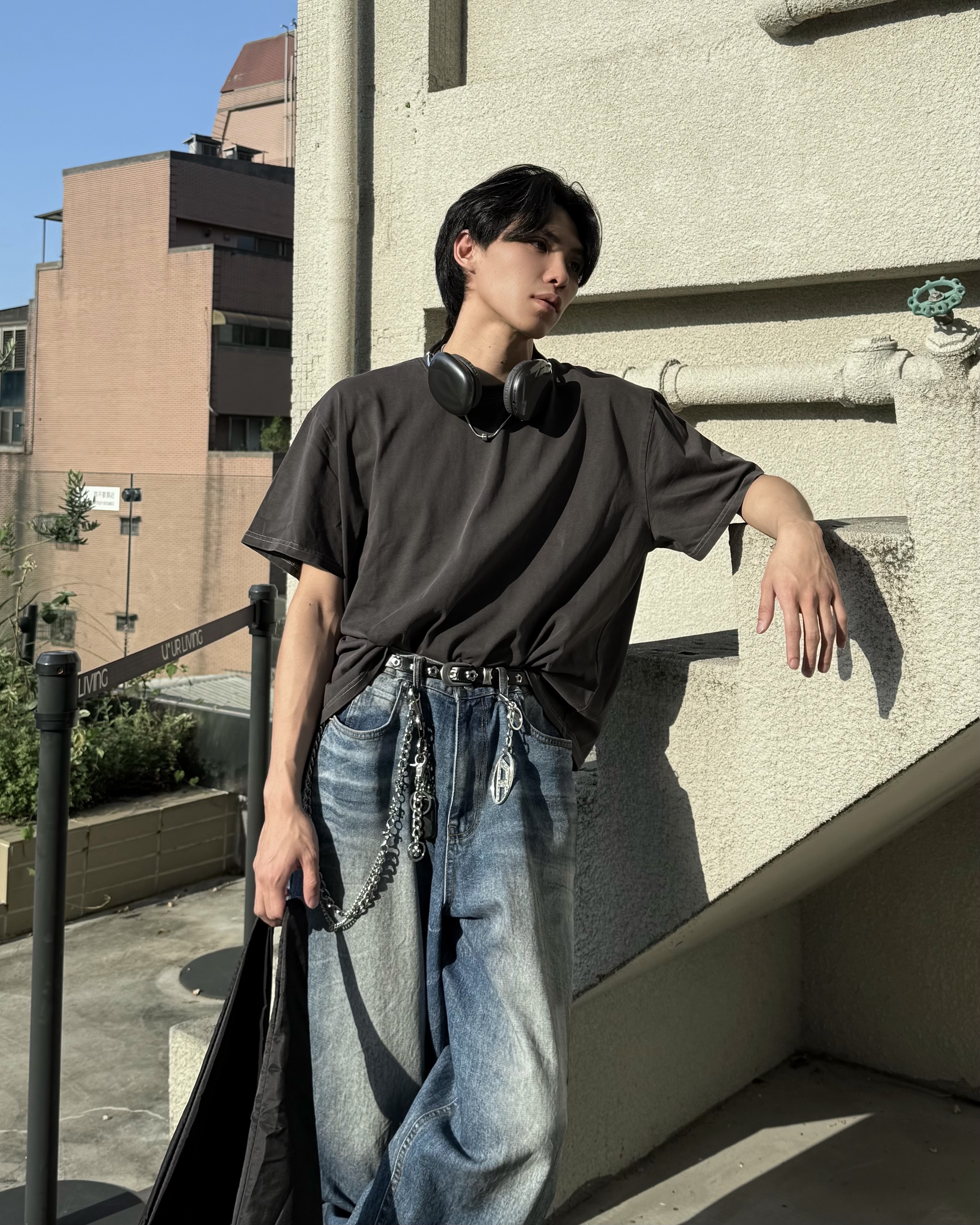 𝐇·𝐓·𝐒 韓國 BOXY 2.0 水洗設計 復古 刷舊 素面 百搭 圓領 短袖 上衣