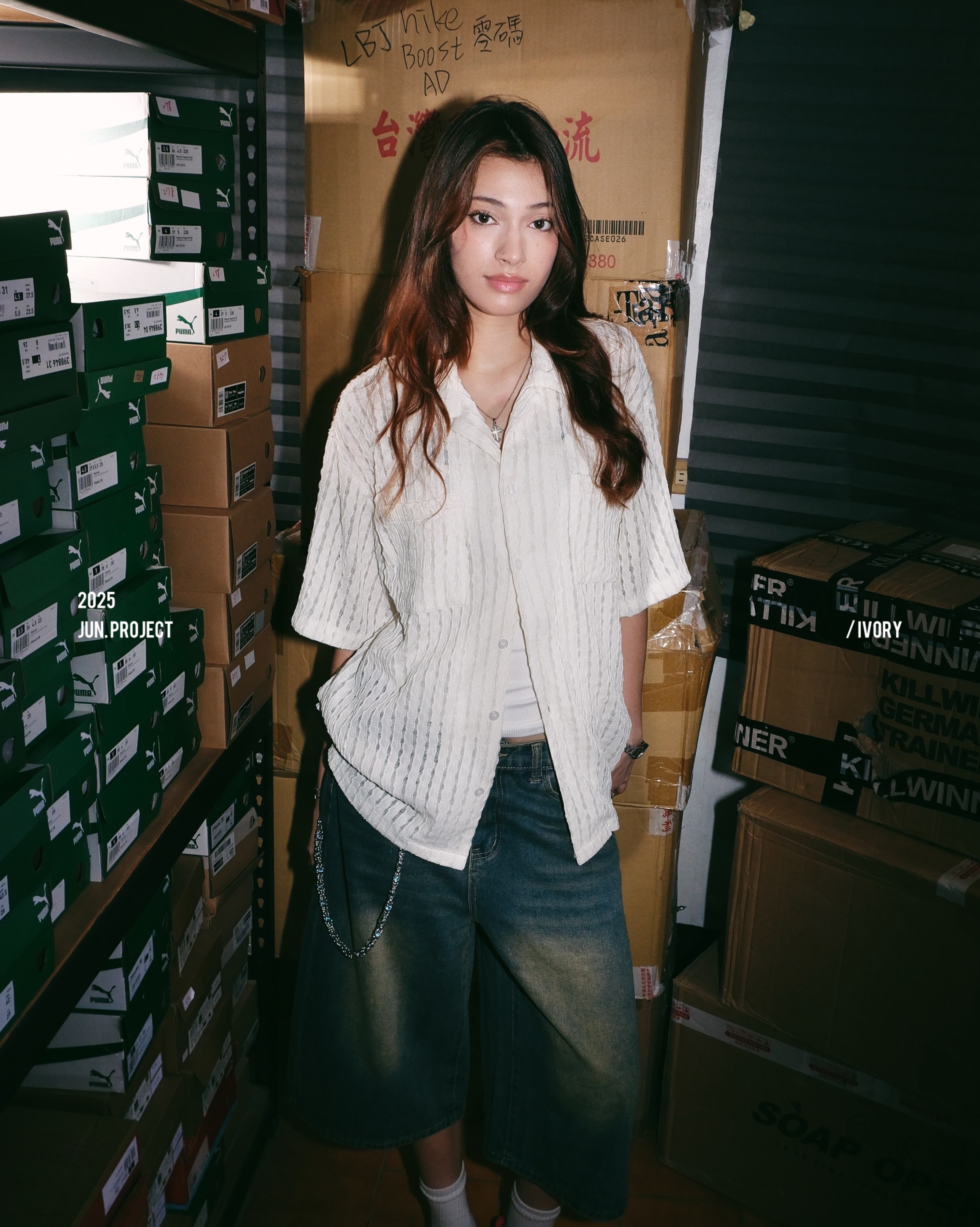 IVORY 麥穗 簍空 透氣 古巴領 襯衫 二色【YR9936】