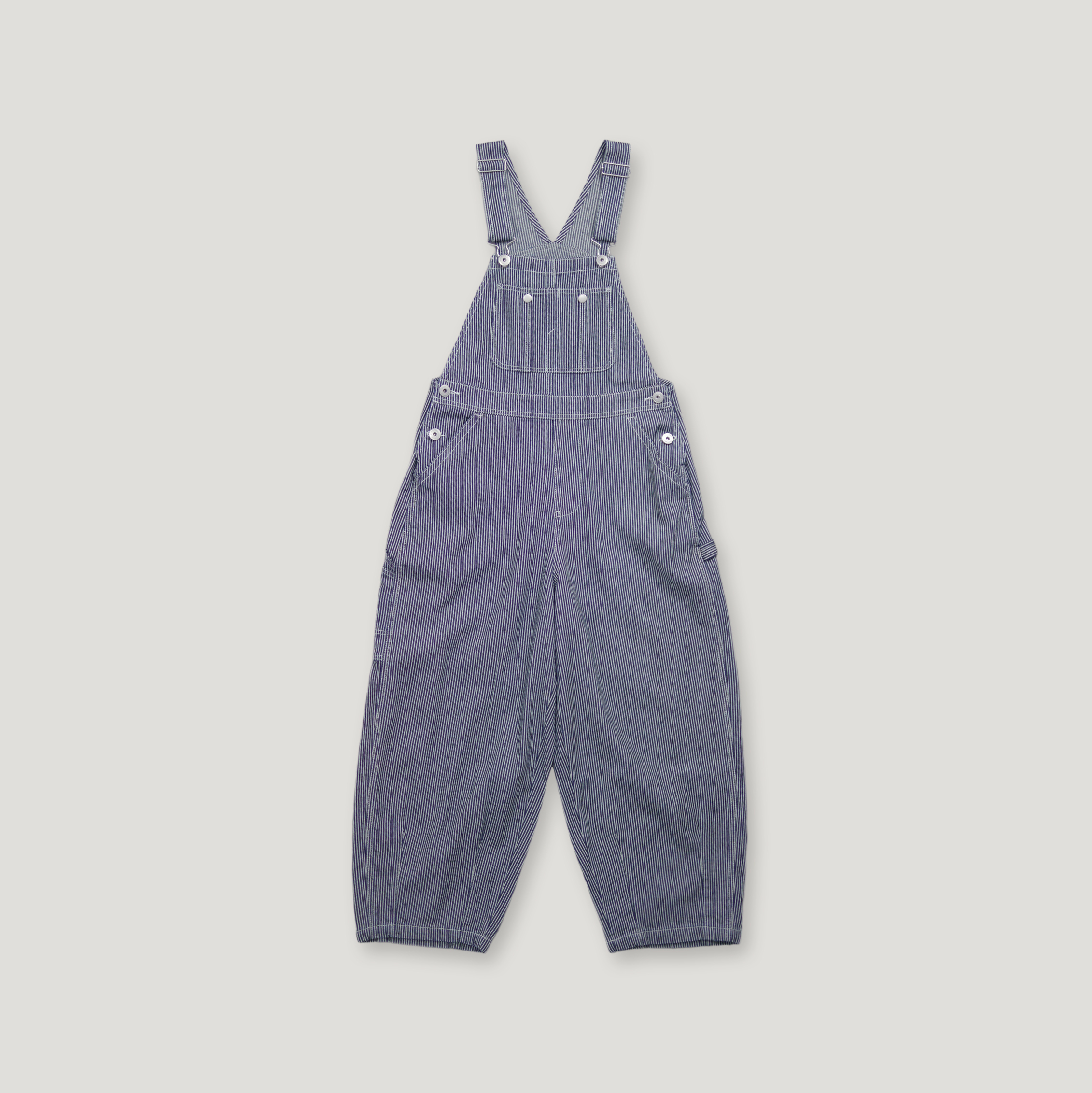 J.P.L. 吊帶豎紋丹寧繭型畫家褲 ╭ 2色 ╮