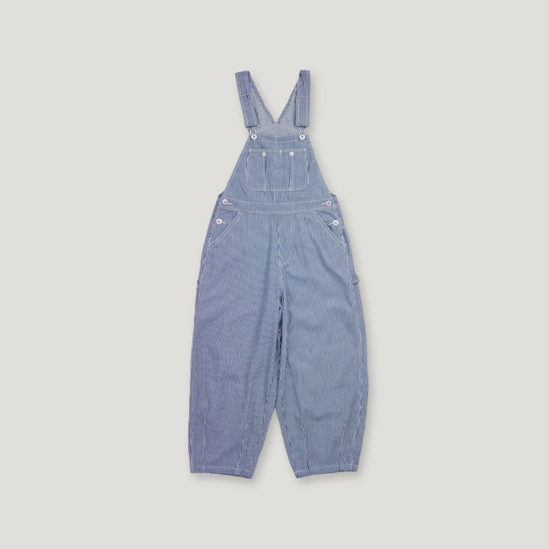 J.P.L. 吊帶豎紋丹寧繭型畫家褲 ╭ 2色 ╮