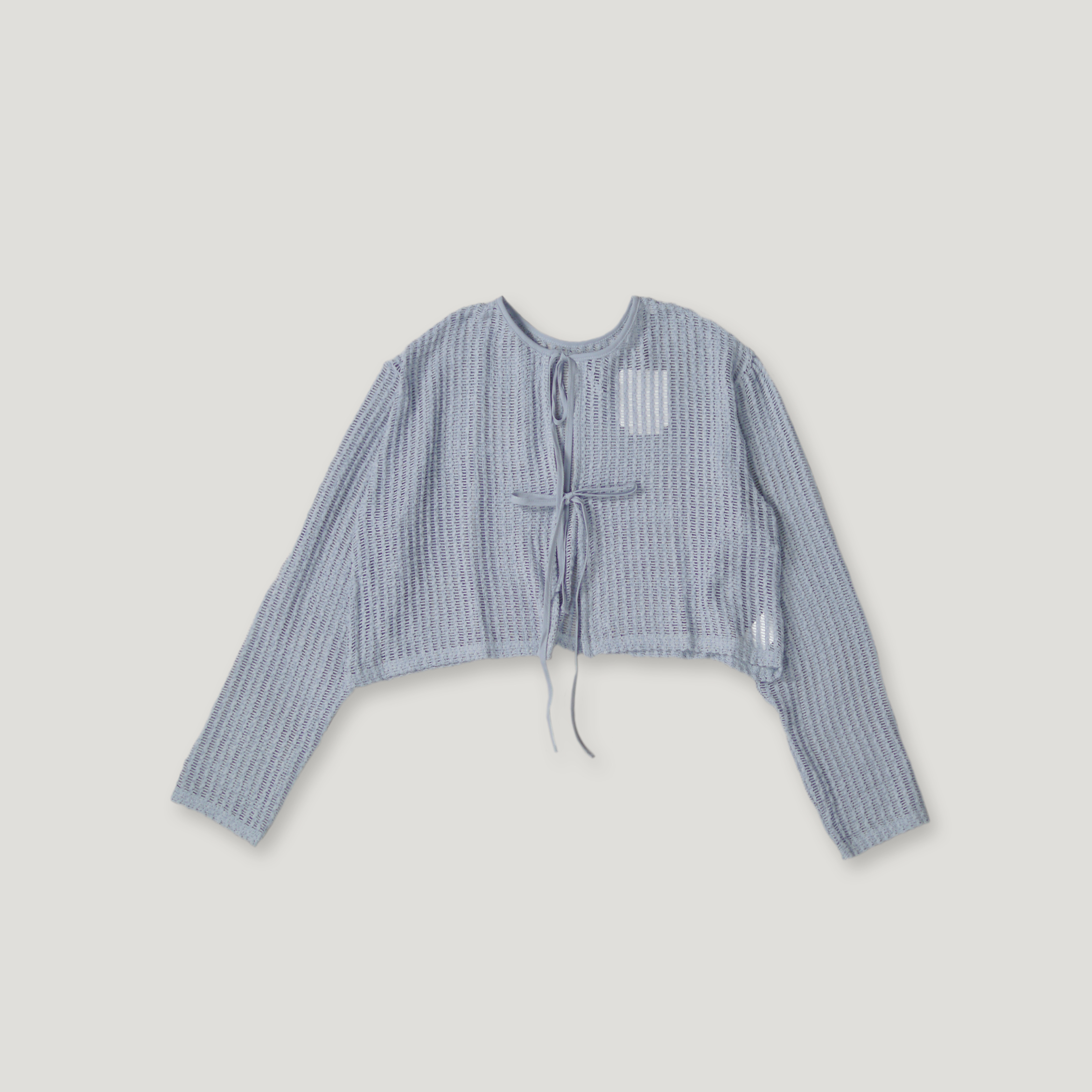 J.P.L. 圓領網格飾結短版罩衫 ‹ 2 Way ›╭ 2色 ╮