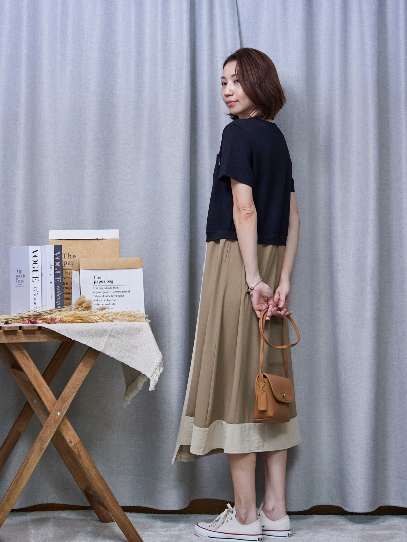 不費力也能有型♡拼接洋裝穿出溫柔氣場