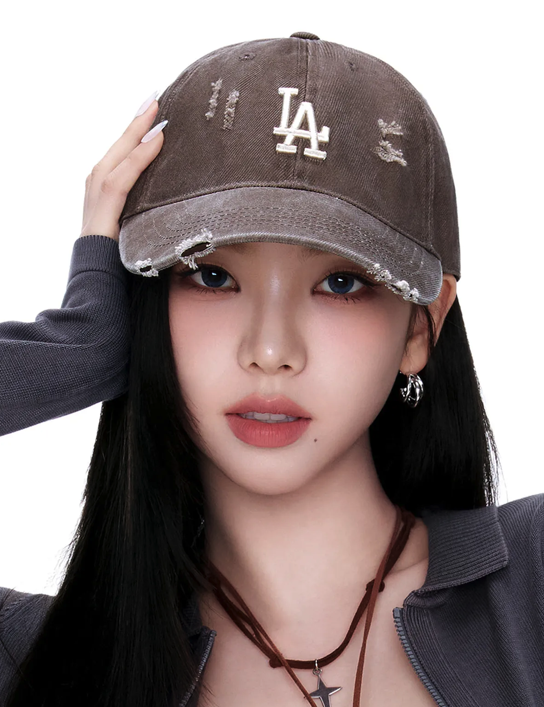 【現貨】MLB 洛杉磯道奇  LA  紐約洋基 NY Karina 卡寶 劉知珉同款 丹寧水洗破壞老帽 3ACPVV34N