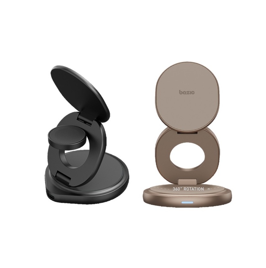 BAZIC GoMag Gyre 360 3-in-1 鋁合金可折疊快速無線磁吸充電座