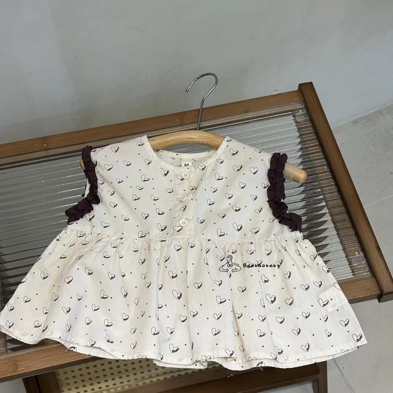 捲邊小愛心娃娃衫