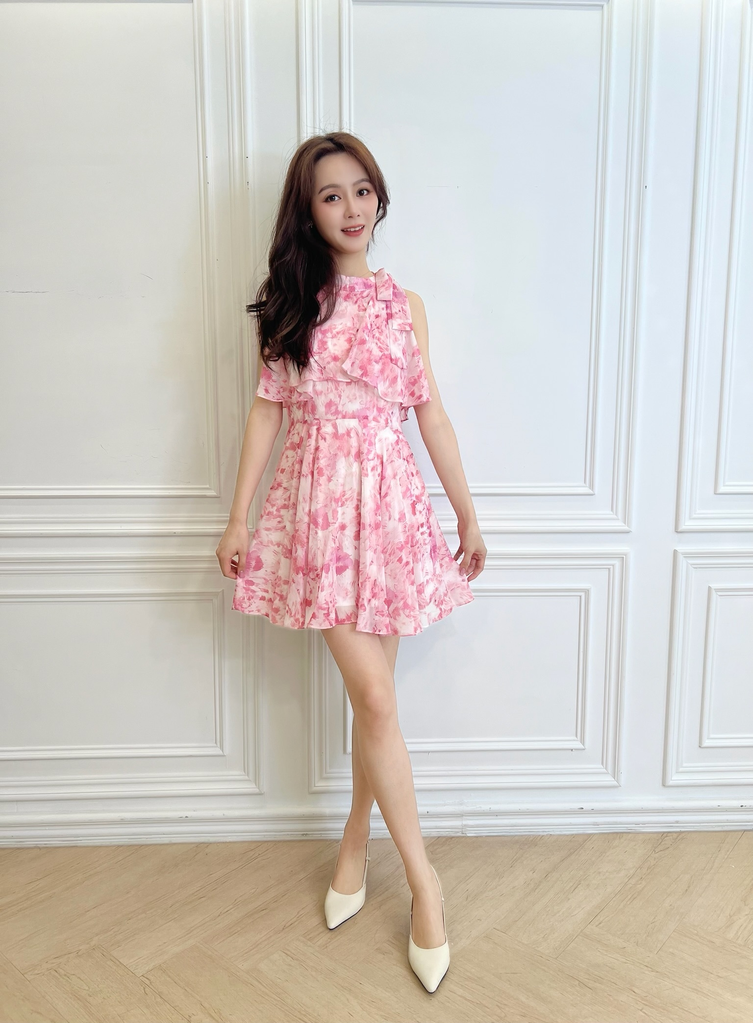 浪漫削肩層次暈染- 短洋