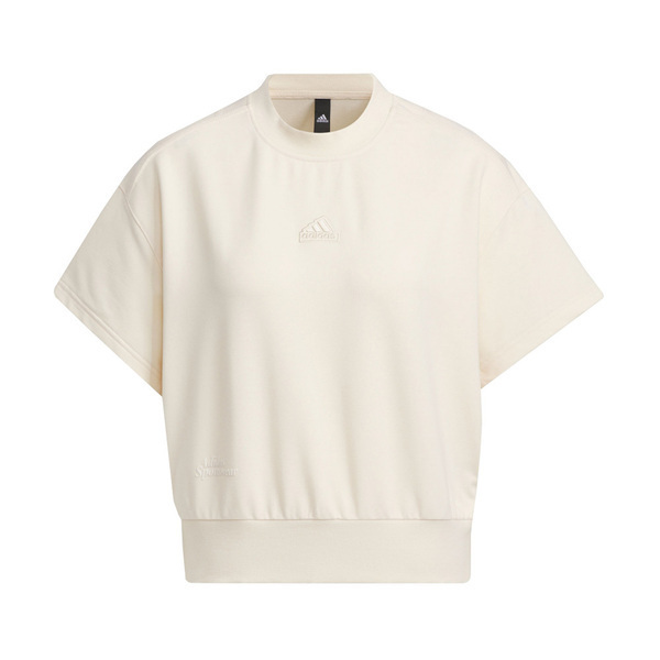 Adidas Lounge SS Top IM8868 女 短袖 上衣 運動 休閒 寬鬆 舒適 日常 居家 米