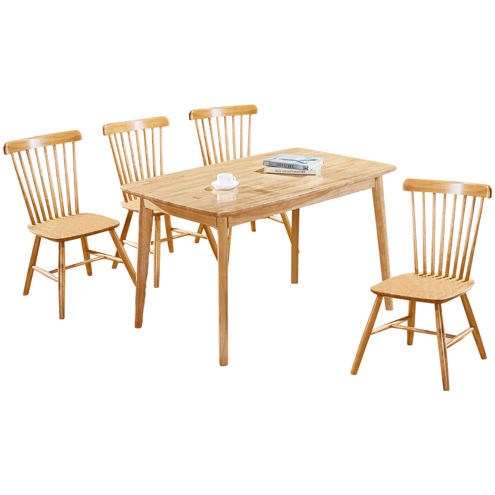 克莉堤4.3尺實木餐桌椅組合(一桌四椅)